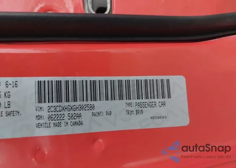 2016 Dodge Charger Sxt z USA, uszkodzony, nr VIN 2C3CDXHGXGH302580